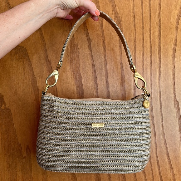 Eric Javits New York Gold/Silver Woven Shoulder/Handbag - Picture 2 of 8